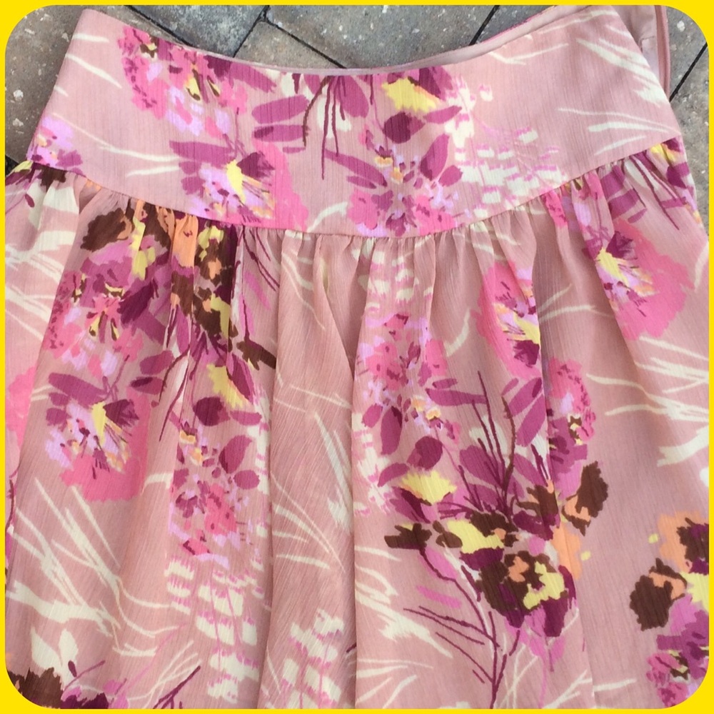 Gap Floral Fabric Pink Yellow & Purple Skirt